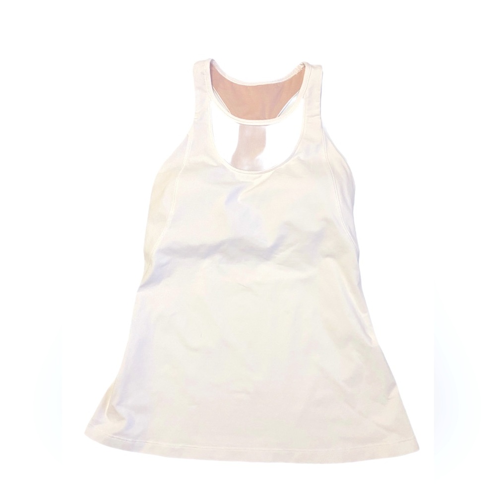 Lululemon Athletica White Racerback Tank With Mesh Size S - Picture 2 of 4